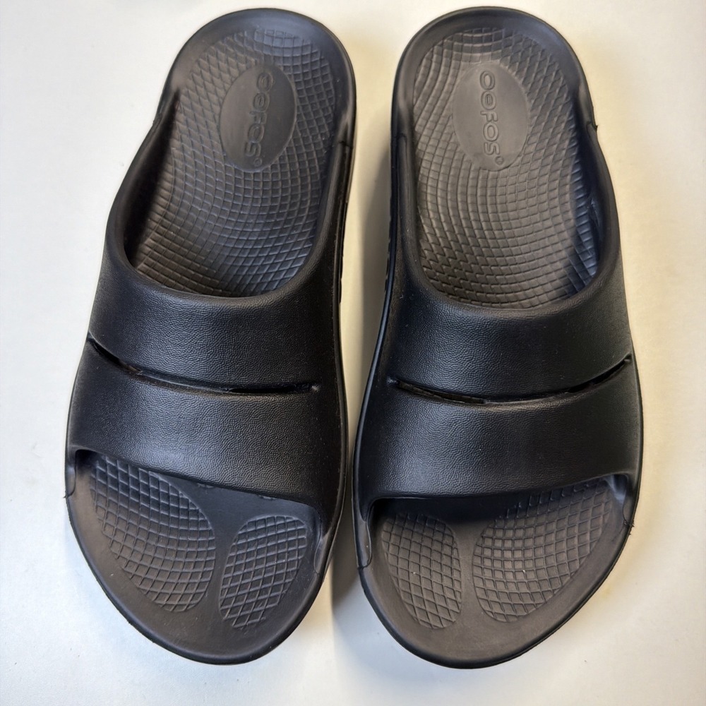 OOFOS Unisex OOahh Slide Sandal Post Run Recovery Black Mens 4/Womens 6